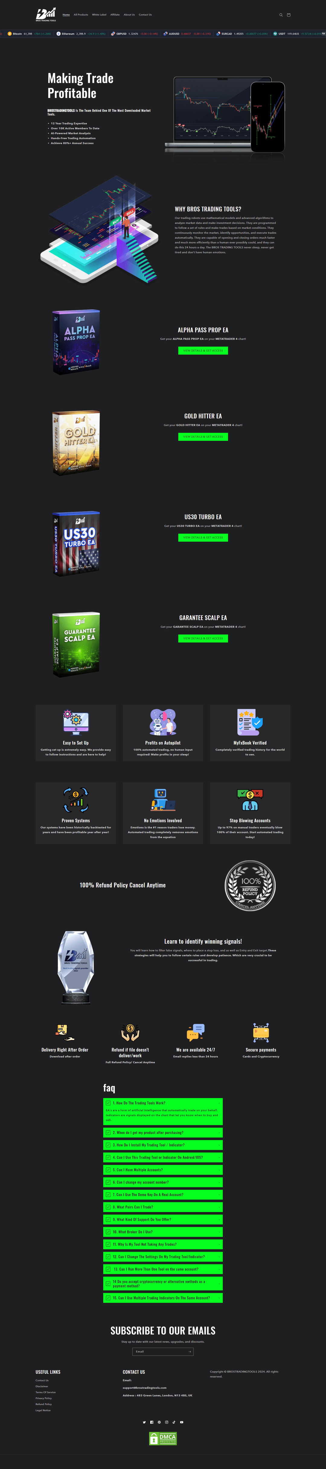 Screenshot of brostradingtools.com
